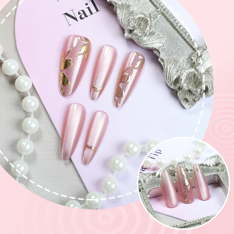 Elegante Ombre Press-On Nagelkunst