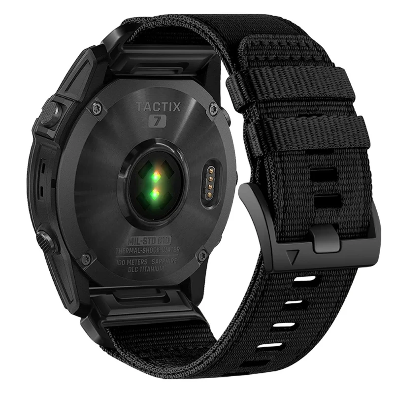 Nylon strap for Amazfit / Garmin and Coros watch - Black / Grey