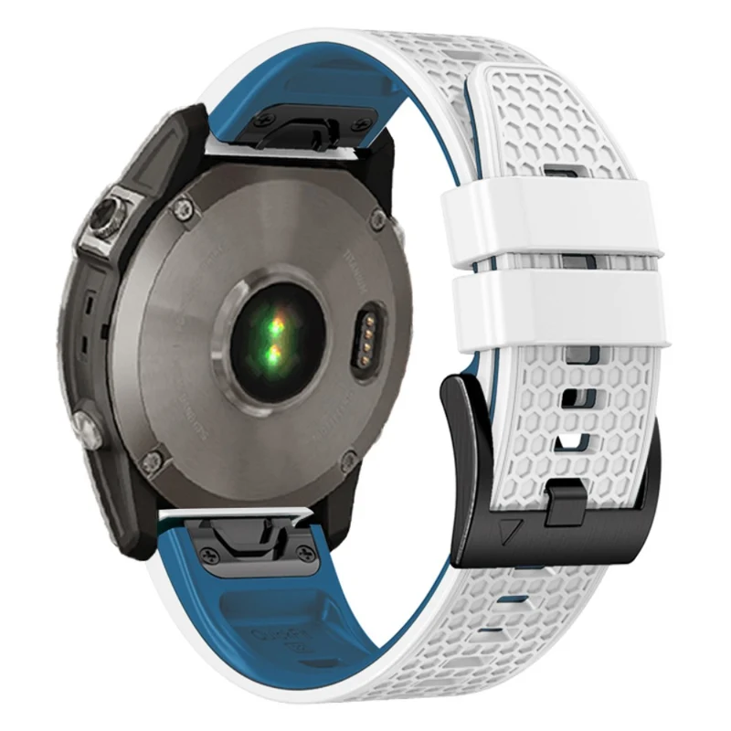 26mm dual-color dot texture silicone strap for Garmin Watch - Army Green+Black
