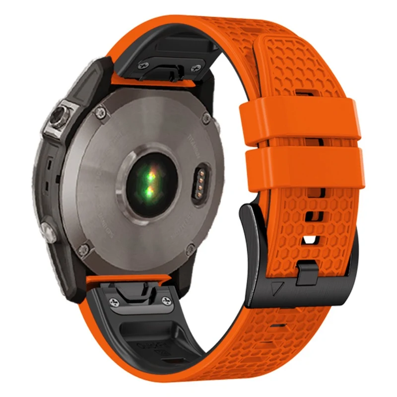 26mm dual-color dot texture silicone strap for Garmin Watch - Army Green+Black