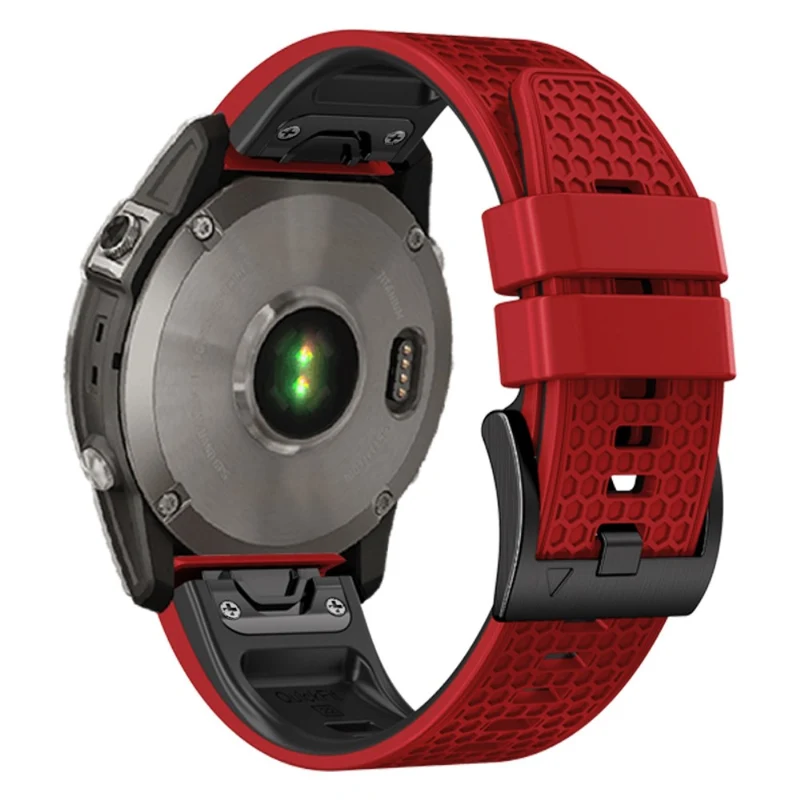 26mm dual-color dot texture silicone strap for Garmin Watch - Army Green+Black