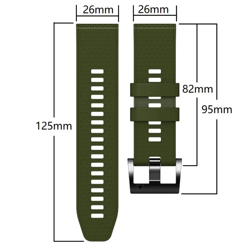 26mm dual-color dot texture silicone strap for Garmin Watch - Army Green+Black