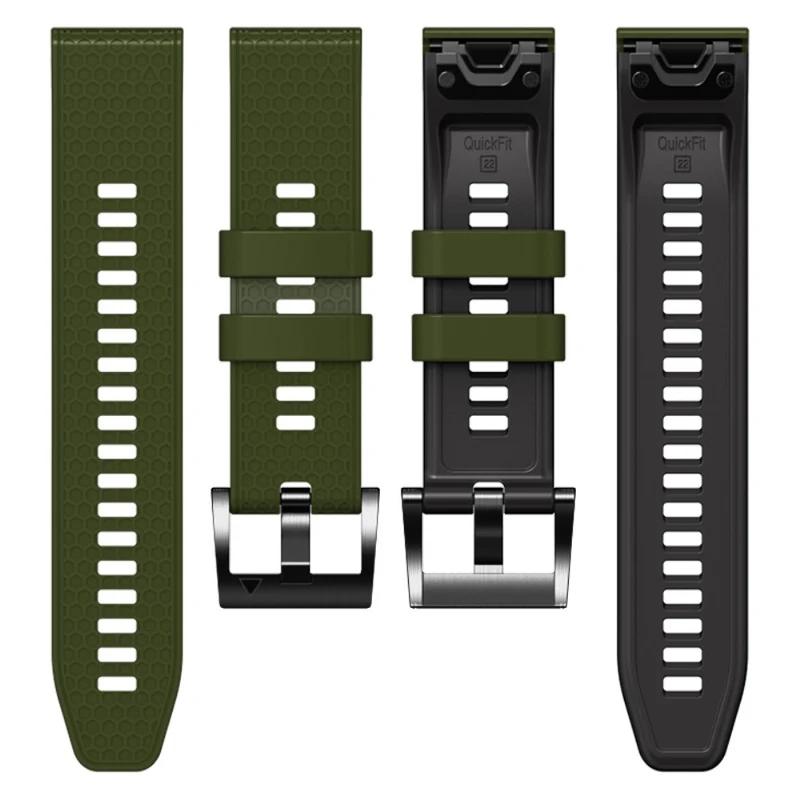 26mm dual-color dot texture silicone strap for Garmin Watch - Army Green+Black