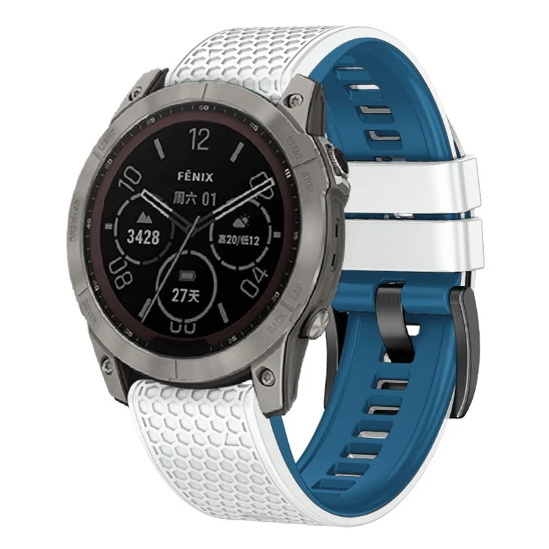 26mm dual-color dot texture silicone strap for Garmin Watch - Army Green+Black