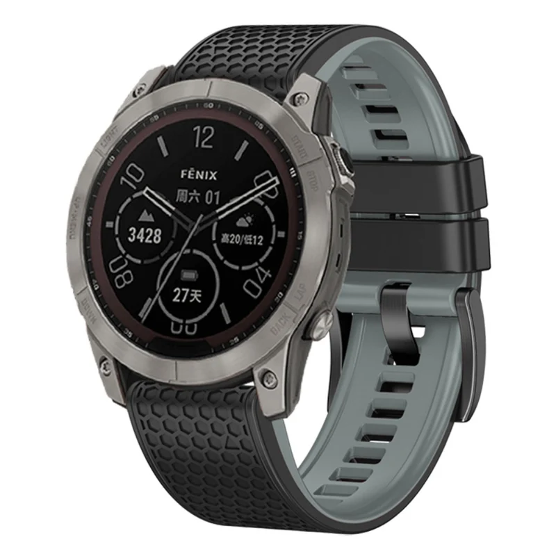 26mm dual-color dot texture silicone strap for Garmin Watch - Army Green+Black