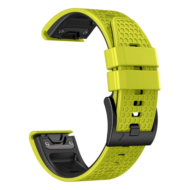 26mm dual-color dot texture silicone strap for Garmin Watch - Army Green+Black