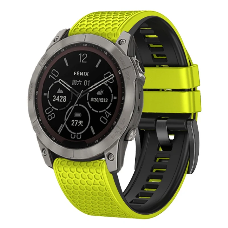 26mm dual-color dot texture silicone strap for Garmin Watch - Army Green+Black