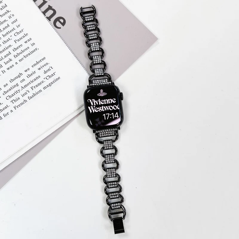 Apple Watch Series 9 41mm rhinestone décor metal strap