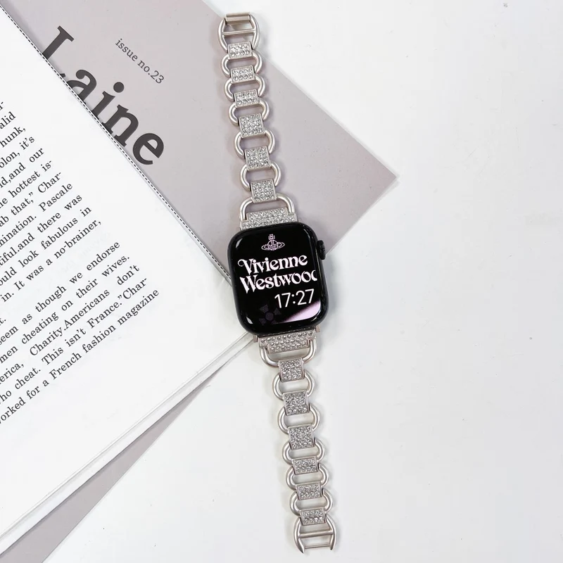 Apple Watch Series 9 41mm rhinestone décor metal strap