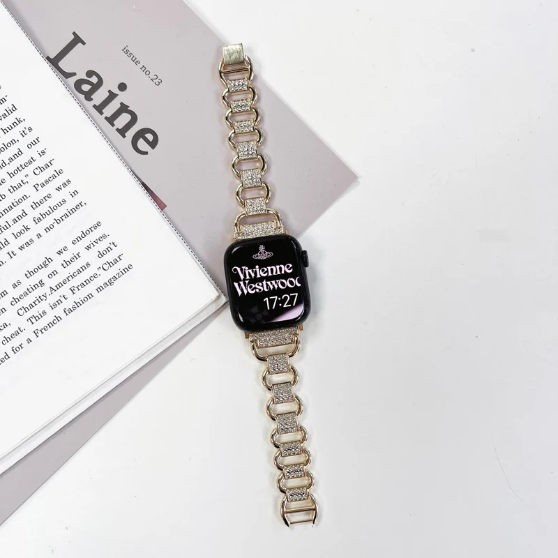 Apple Watch Series 9 41mm rhinestone décor metal strap