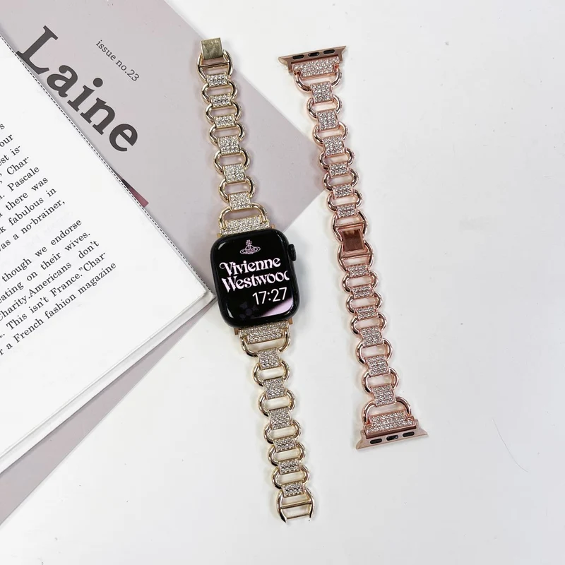 Apple Watch Series 9 41mm rhinestone décor metal strap