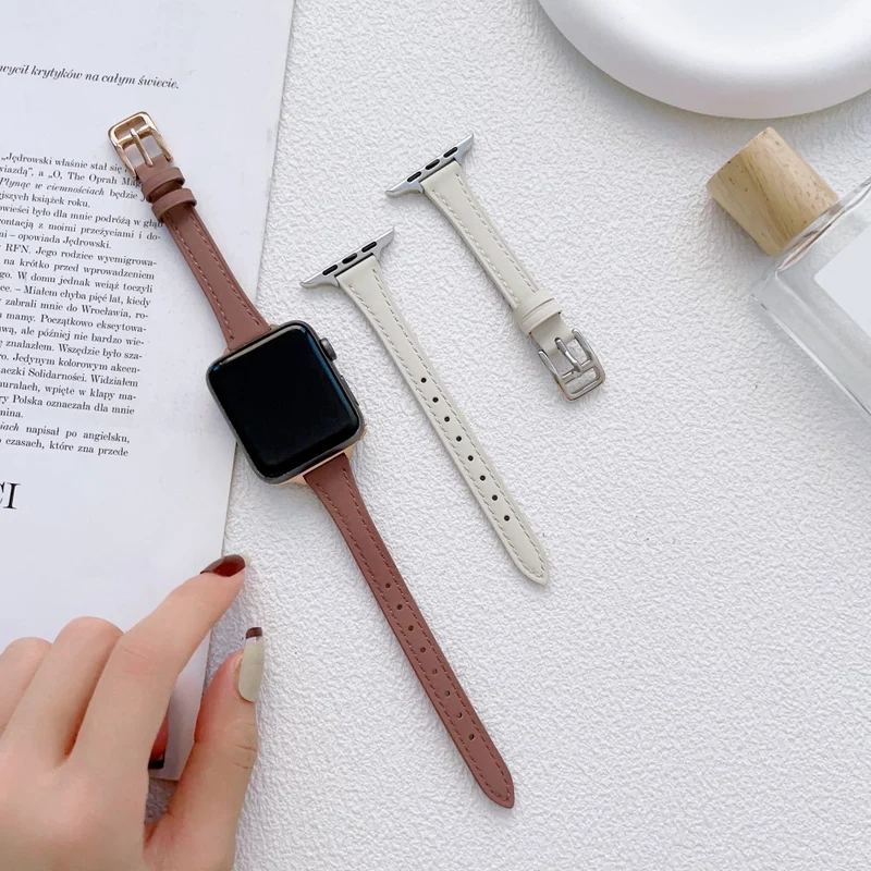 Apple Watch Series 9 41mm Genuine leather strap - Deep Pink