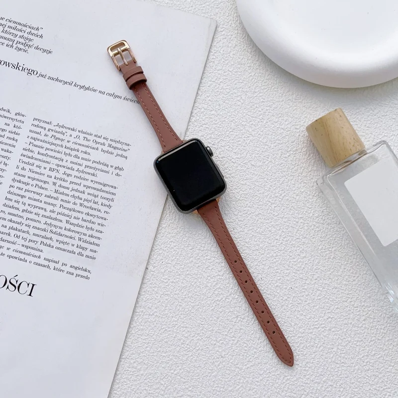 Apple Watch Series 9 45mm / Ultra 2 Genuine leather strap - Deep Pink