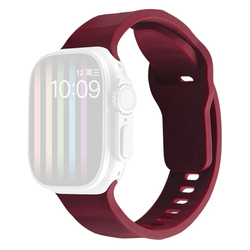 Apple Watch Series 9 41mm wavy style silicone strap - Wine Red