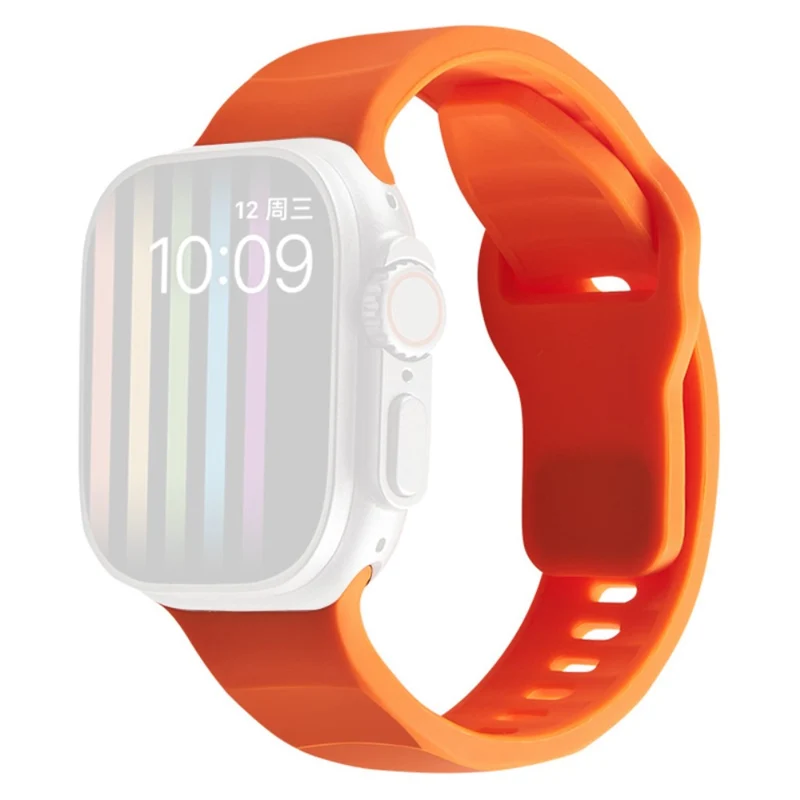 Apple Watch Series 9 41mm wavy style silicone strap - Wine Red