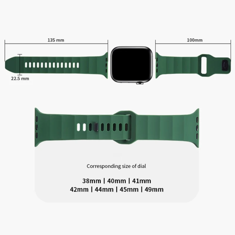 Apple Watch Series 9 41mm wavy style silicone strap - Wine Red