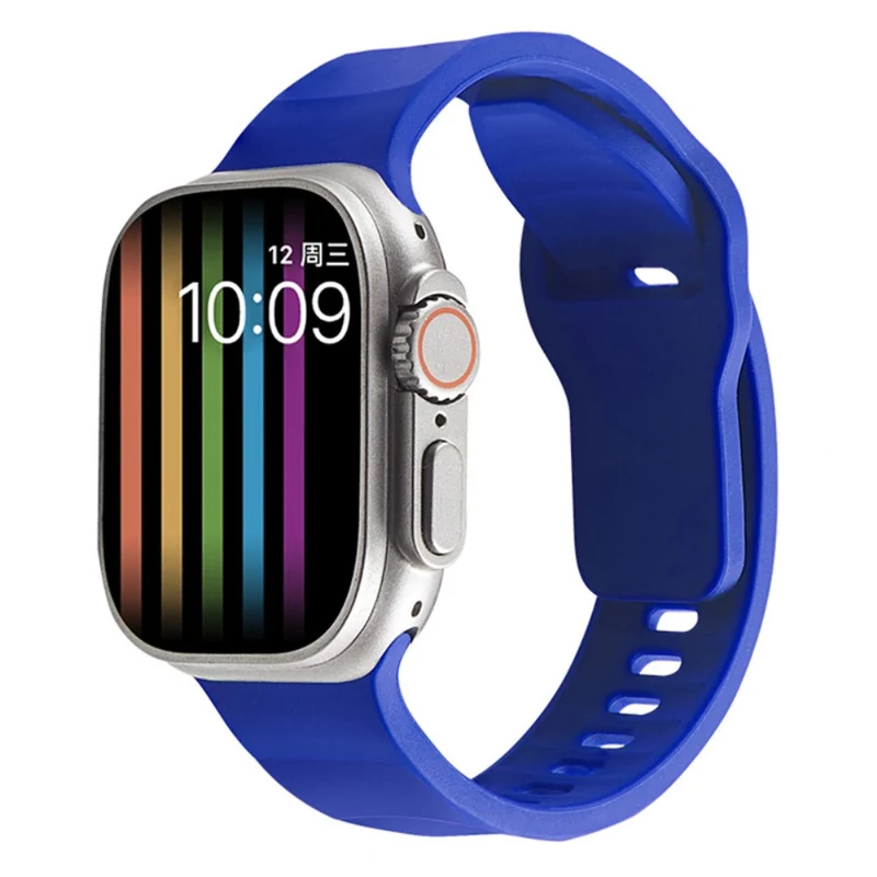Apple Watch Series 9 41mm wavy style silicone strap - Wine Red