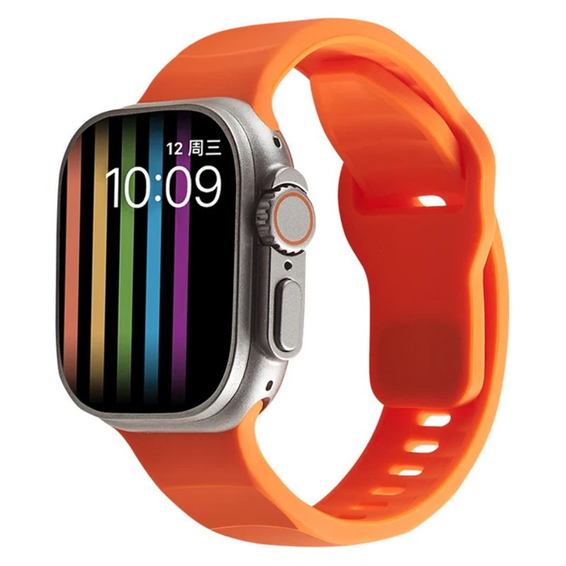 Apple Watch Series 9 41mm wavy style silicone strap - Wine Red