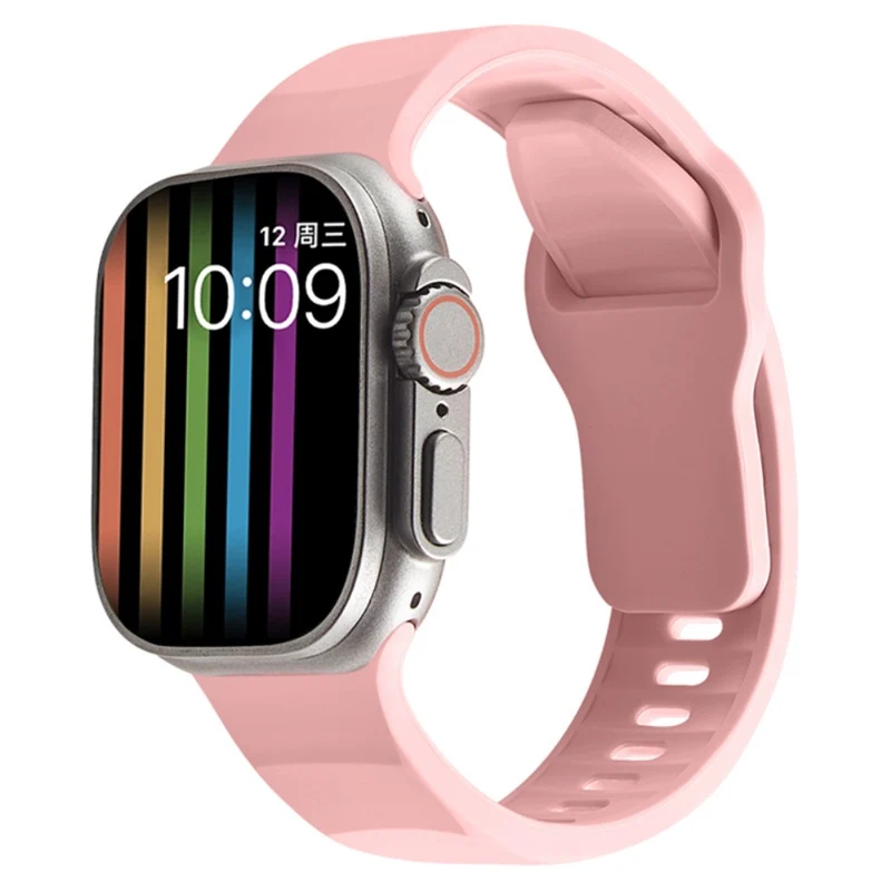 Apple Watch Series 9 41mm wavy style silicone strap - Wine Red