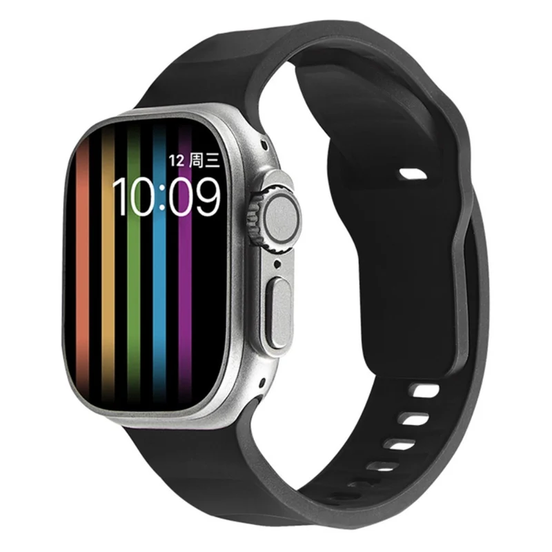 Apple Watch Series 9 41mm wavy style silicone strap - Wine Red