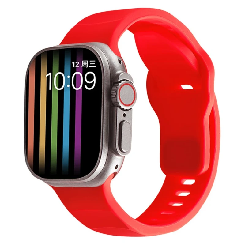 Apple Watch Series 9 41mm wavy style silicone strap - Wine Red