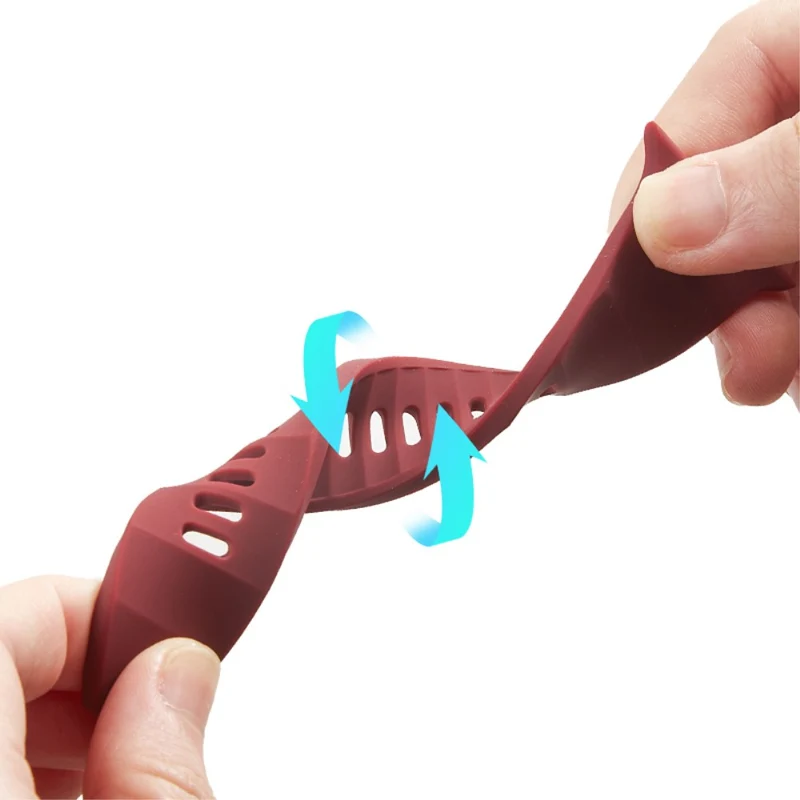 Apple Watch Series 9 41mm wavy style silicone strap - Wine Red