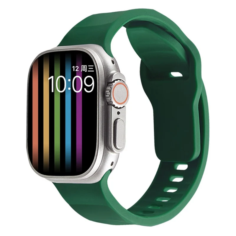 Apple Watch Series 9 41mm wavy style silicone strap - Wine Red