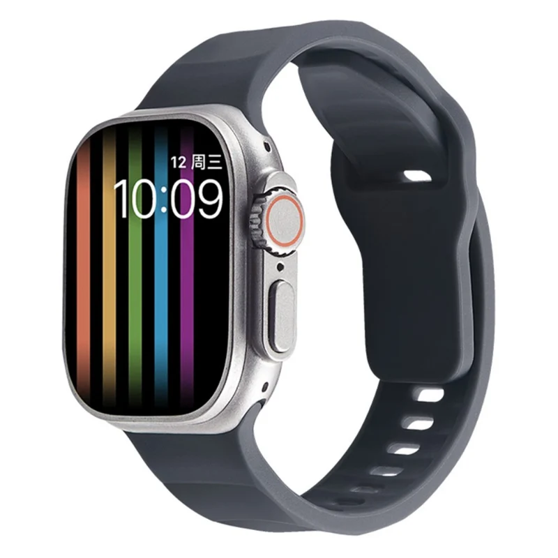 Apple Watch Series 9 41mm wavy style silicone strap - Wine Red