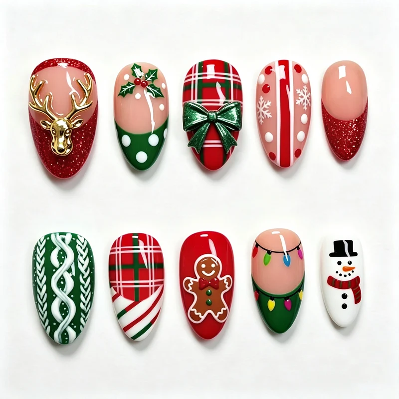 Festliches Handdruck-Nagelkunst-Set