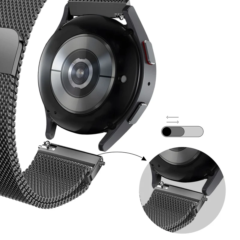 Bandz Amazfit Cheetah 2 Ultra Milanese Loop Armband (Schwarz)