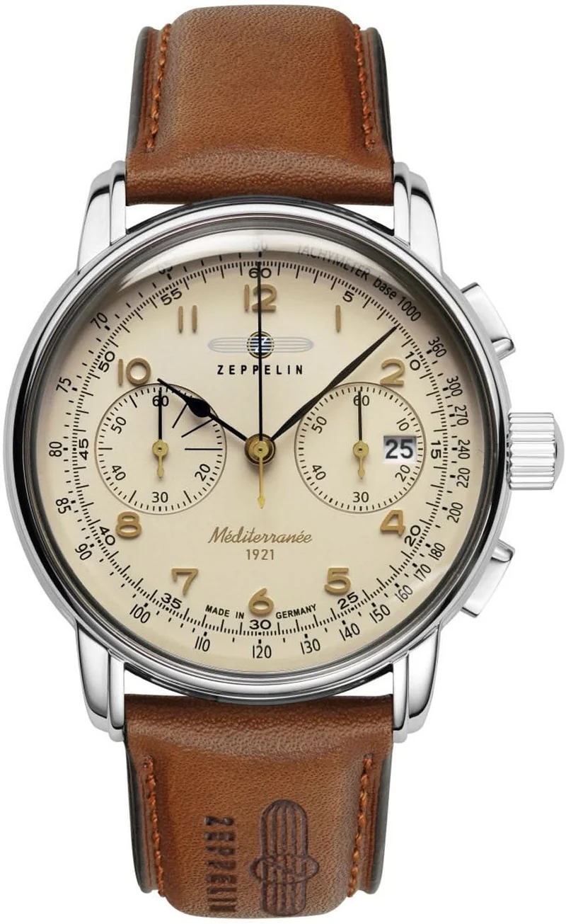 Zeppelin 100 Jahre Méditerranée 9670-5 Herrenuhr • Made in Germany • Vintage-Design