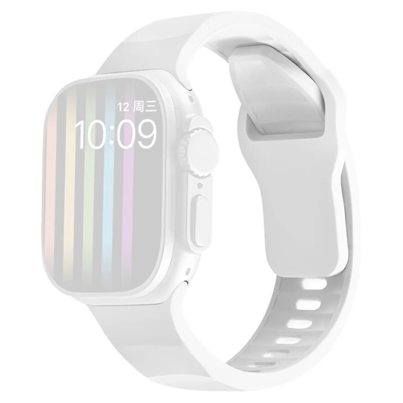 Apple Watch Series 9 45mm / Ultra 2 wavy style silicone strap - Wine Red