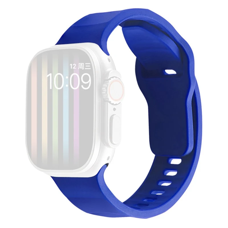 Apple Watch Series 9 45mm / Ultra 2 wavy style silicone strap - Wine Red
