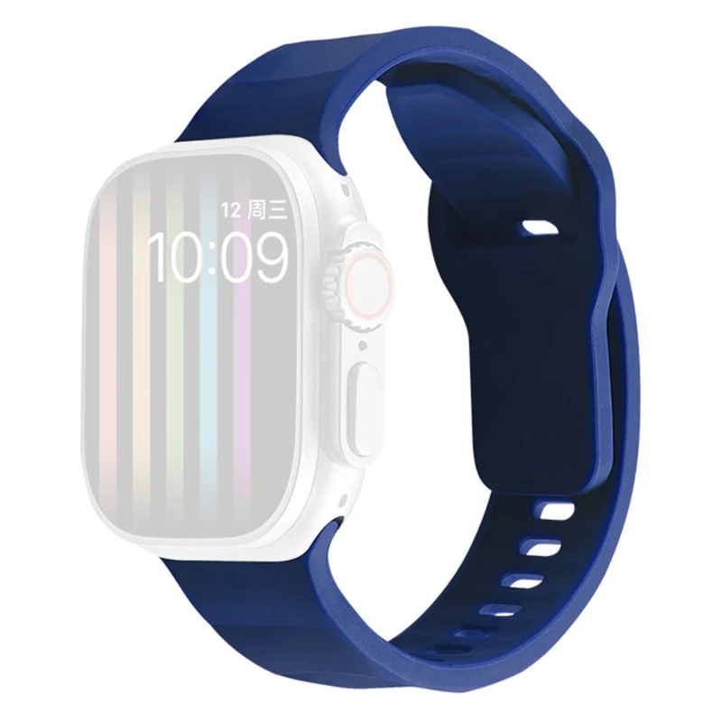 Apple Watch Series 9 45mm / Ultra 2 wavy style silicone strap - Wine Red