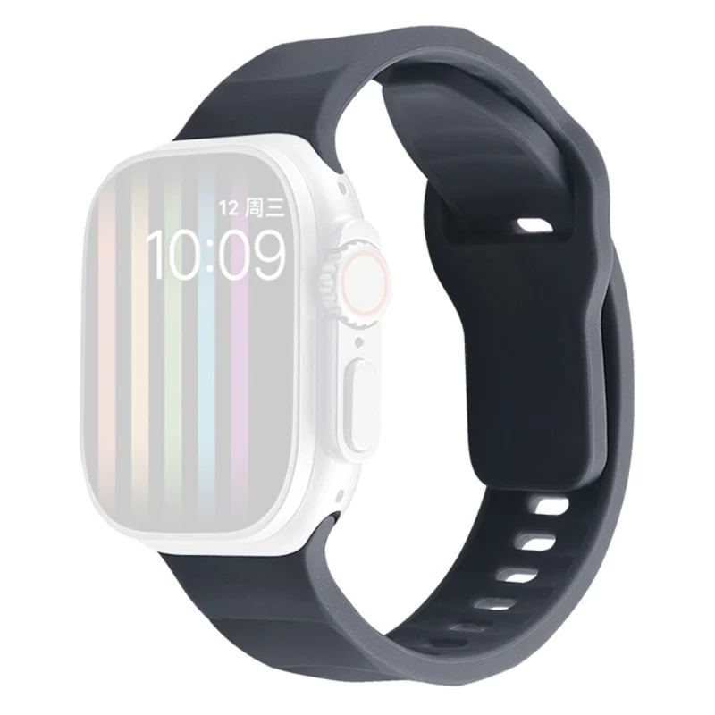 Apple Watch Series 9 45mm / Ultra 2 wavy style silicone strap - Wine Red