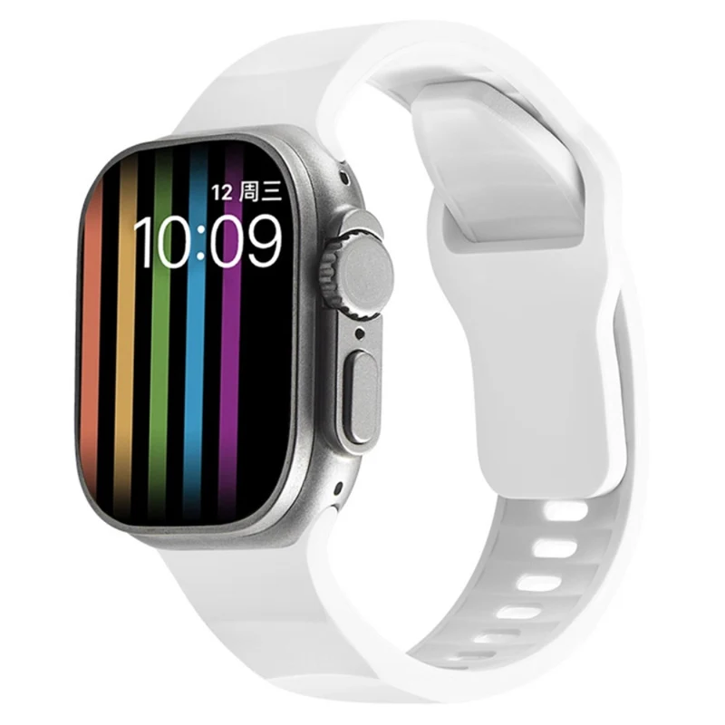 Apple Watch Series 9 45mm / Ultra 2 wavy style silicone strap - Wine Red