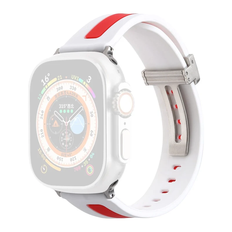 Apple Watch Series 9 41mm bi-color silicone strap - Red / Black