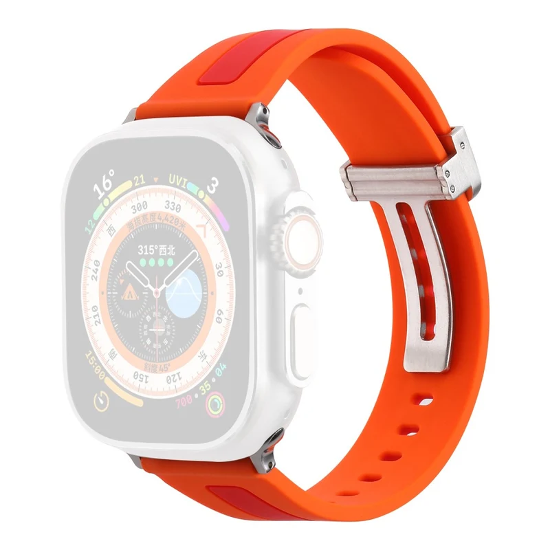 Apple Watch Series 9 41mm bi-color silicone strap - Red / Black