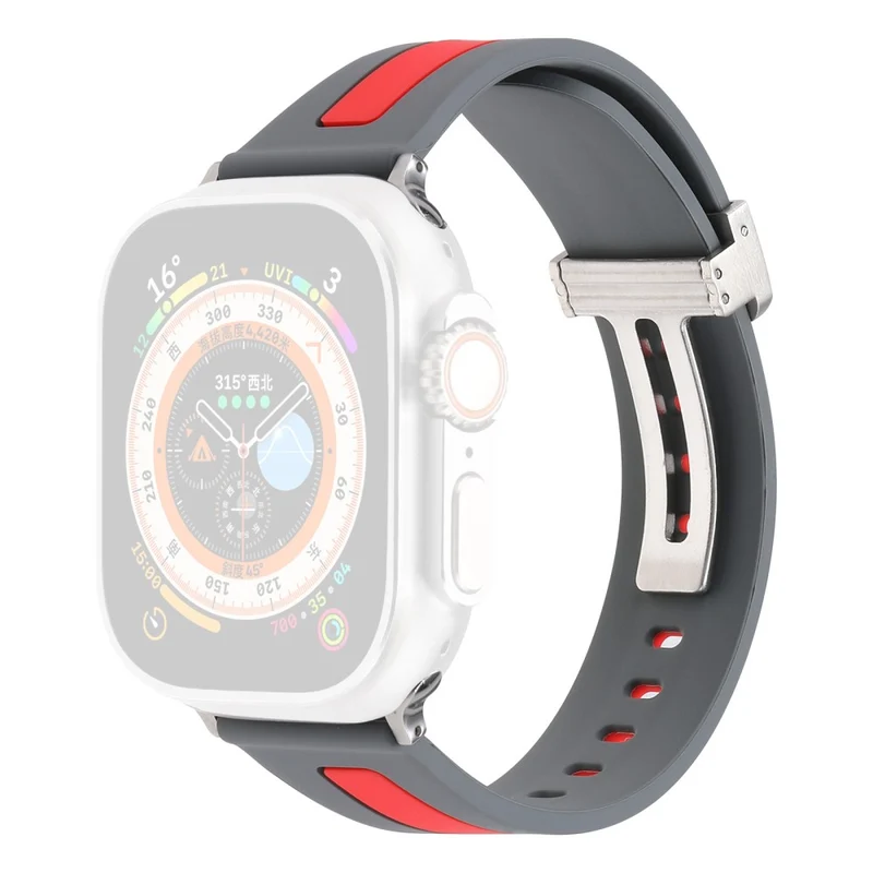 Apple Watch Series 9 41mm bi-color silicone strap - Red / Black