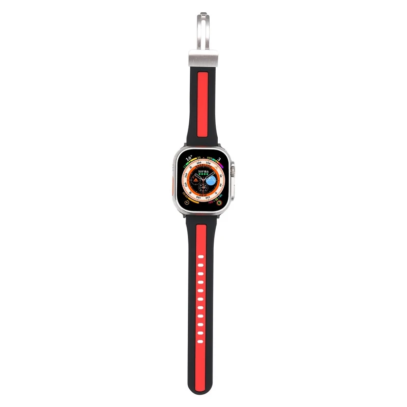 Apple Watch Series 9 41mm bi-color silicone strap - Red / Black