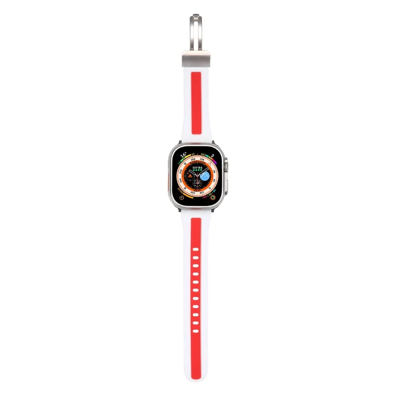 Apple Watch Series 9 41mm bi-color silicone strap - Red / Black