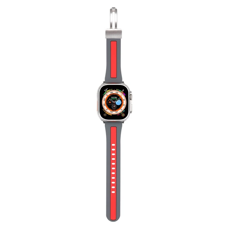 Apple Watch Series 9 41mm bi-color silicone strap - Red / Black
