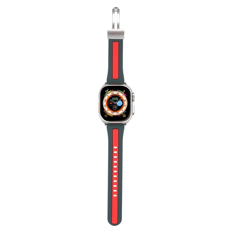 Apple Watch Series 9 41mm bi-color silicone strap - Red / Black