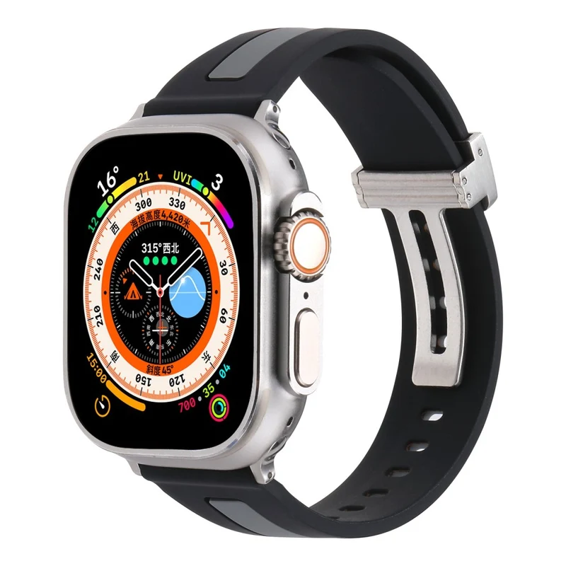Apple Watch Series 9 41mm bi-color silicone strap - Red / Black