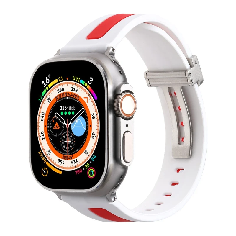 Apple Watch Series 9 41mm bi-color silicone strap - Red / Black