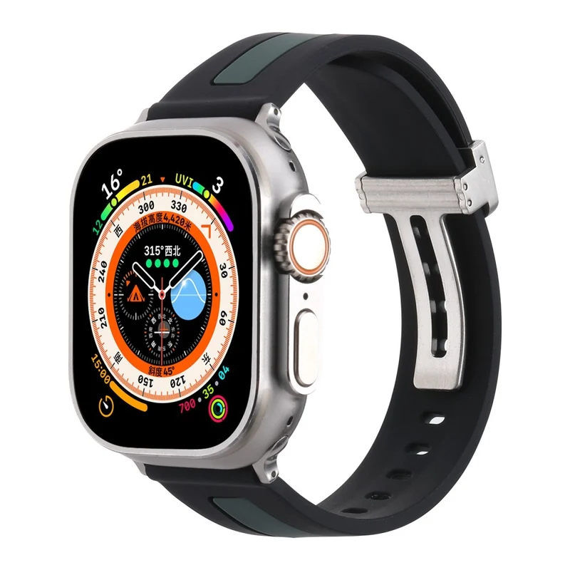 Apple Watch Series 9 41mm bi-color silicone strap - Red / Black