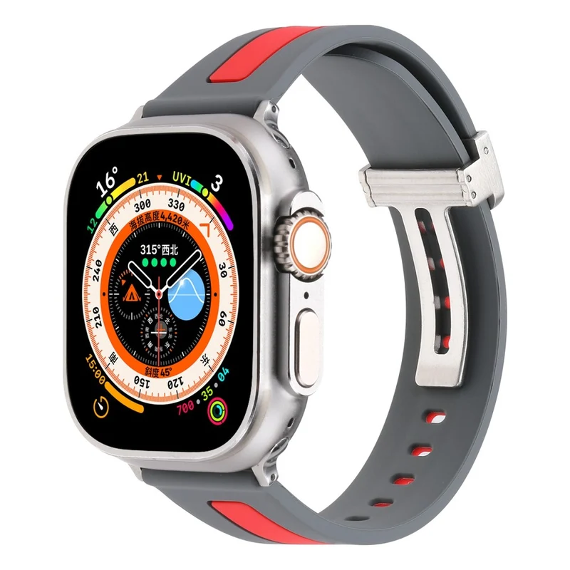 Apple Watch Series 9 41mm bi-color silicone strap - Red / Black