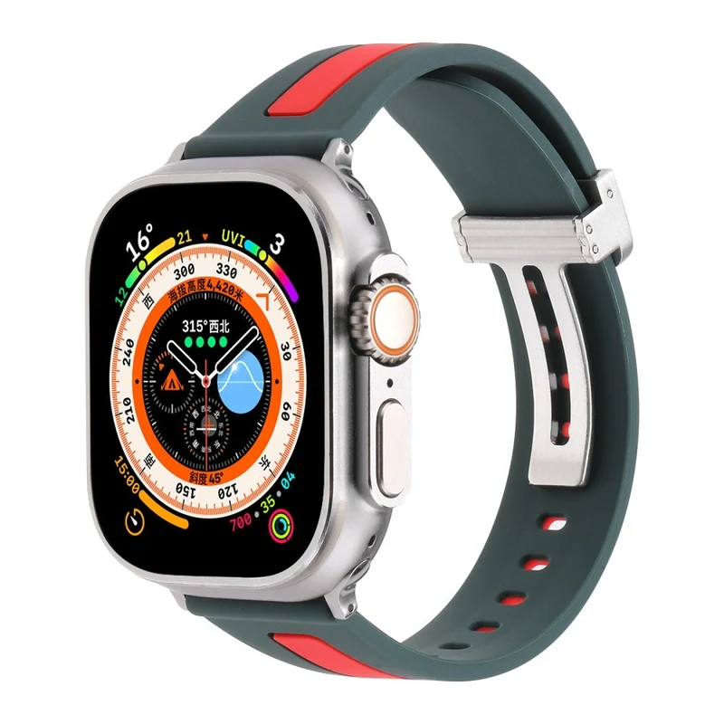 Apple Watch Series 9 41mm bi-color silicone strap - Red / Black
