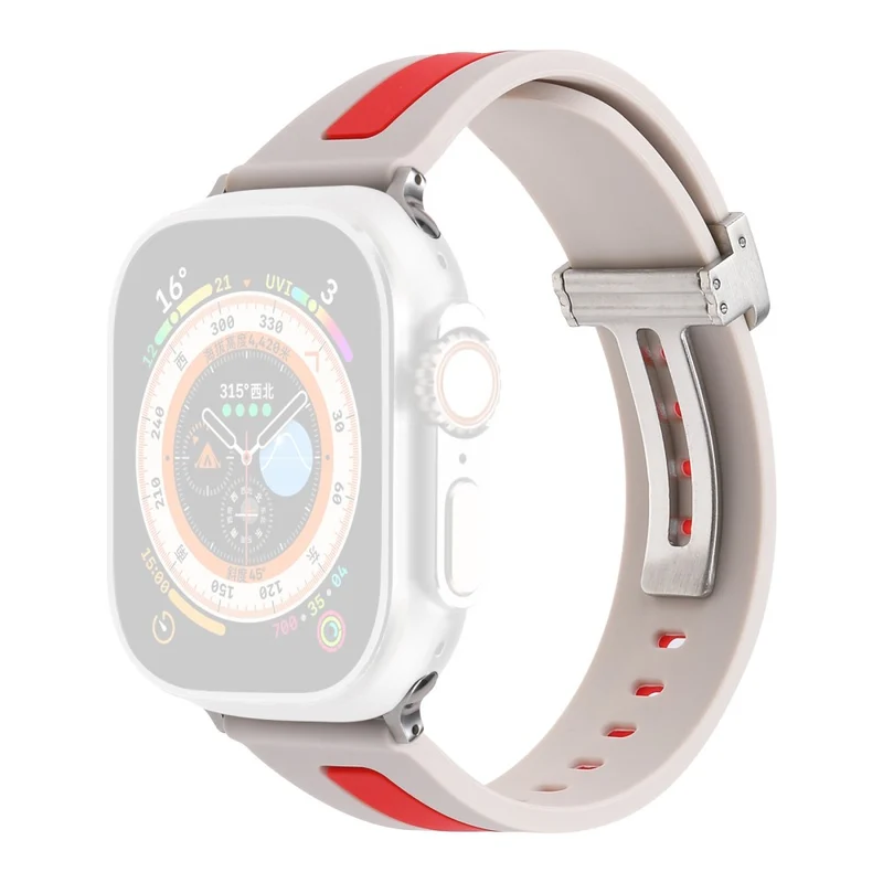 Apple Watch Series 9 41mm bi-color silicone strap - Red / Black