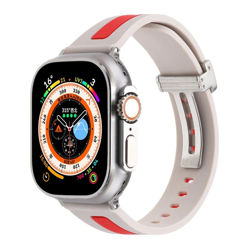 Apple Watch Series 9 41mm bi-color silicone strap - Red / Black